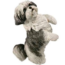 Shih Tzu Figurine Hand Painted Gray Puppy Cut - Sandicast picture