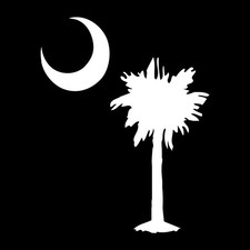 South Carolina Flag Palmetto State SC Decal Sticker White Die Cut Vinyl picture