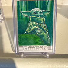 Topps 2025 Star Wars Masterwork Grogu 1/1 Sketch- by Leon Braojos picture