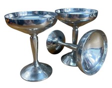 Set of 3 Plator Spain Silverplate Silverstone Champagne/Sherbet Coupe/Goblets picture