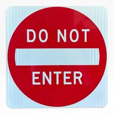 Authentic Reflective DO NOT ENTER Retired Street Sign 24” picture