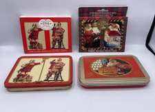 NIP Vintage Coca-Cola Christmas Playing Cards-Lot of 4 Tin Containers Nostalgia picture