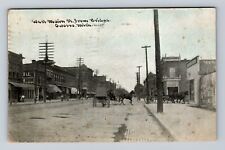 Owosso MI-Michigan, West Main St From Bridge, Antique, Vintage c1910 Postcard picture