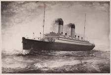1920 Press Photo Artist Albert Bishop Drawing of the Cunard Liner Caronia picture