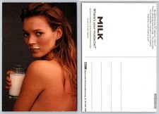 Kate Moss Milk Mustache Where's Your Mustache Advertising Go Card Postcard picture