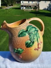 Excellent Roseville Pottery Mottled Brown Fuchsia 1322 Ice Lip Pitcher Crisp picture