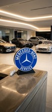 Mercedes-Benz Service Lighted Advertising Sign Blue Automobiles Europe picture