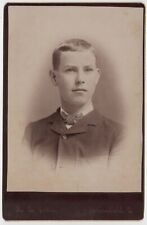C. 1880s CABINET CARD M.A. GOBLE HANDSOME TEENAGE BOY IN SUIT SPRINGIFLED OHIO picture