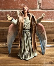 LARGE Vintage Italian Cartapesta Paper Mache Angel Nativity Figure Hanging Italy picture
