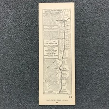 1923s Auto Club AAA California Map Los Angeles to San Francisco San Ardo Salinas picture