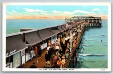 The Pier Old Orchard Beach ME Casino Motion Pictures Dancing C1920s Postcard S5 picture