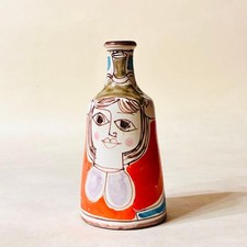 Giovanni De Simone Vintage Pottery Lamp Base Girl Face Rare Art 1960s 1970s picture