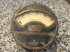 Large Antique 1913 Weston Electrical Model 260, Volts AC Amperes Gauge 0-300 picture
