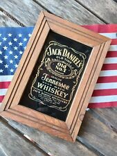 Vintage JACK DANIELS Tennessee Sour Mash Whiskey 1980's Bar Mirror Picture 10x7 picture