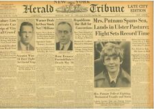 Amelia Earhart First Woman to Fly Atlantic Sets Record Time May 22 1932 WA7 picture