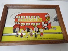 Vintage 1966 Peanuts London England Bus Pub Mirror Charlie Brown Snoopy  Linus picture