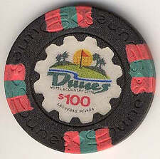 Dunes Casino Las Vegas Nevada $100 Chip circulated 1989 picture