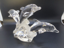 Lenox Crystal Trio Of Light Dolphins, New with Box and paper, Made In Germany picture