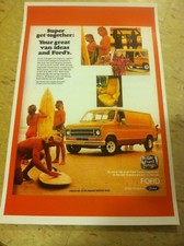 Vintage 1976 Ford Van Advertisement Poster Home Decor Man Cave picture
