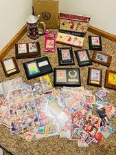 Joe Montana Memorabilia Lot – Football Cards, Plaques, Collector Stein & Pin picture