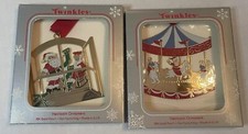 Set Of 2 VTG New Twinkle Heirloom Brass Gold Ornaments 1977 &1993 Christmas picture