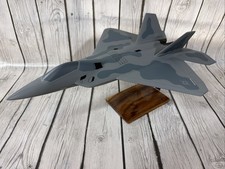 Hand Crafted Mahogany Wood F-22 Raptor 18” Desk Top Model NEW Damaged picture