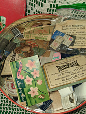 Large Vintage Sewing Notions Lot Tin German Needles Needle Books Lace Trim picture