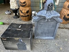 3Ft Spirit Halloween Eternal Rest Animatronic Prop Animated Tombstone picture