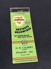 Vintage Indiana Matchbook “HR Calbert - Cities Koolmotor Gasoline” Plainfield picture