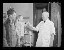 Chaffee Missouri 1942 Doctor Giving Girl Candy After Anti-Hydrophobia Vaccine picture