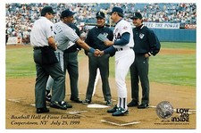 NOLAN RYAN AND GEORGE BRETT FINAL MLB GAME 10/3/93 PREGAME LINEUP CARD EXCHANGE picture