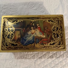 Vintage A.G. Morse Co. Graphic Candy Tin - Chicago- Gold & Blue Victorian Style picture
