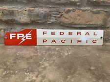 Vintage Federal Pacific Electric Old Porcelain Advertising Sign FPE picture