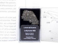 Laâyoune 002 Lunar Meteorite - Authentic Moon Rock, Rare and Certified - End Cut picture