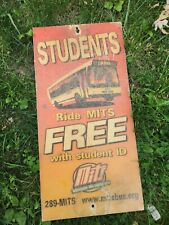Authentic Vintage Fiber Sign  24”x10” Bus Stop Ball State University Muncie In picture
