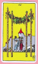 Four of Wands, Rider Waite Single Swap Tarot Card, 