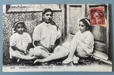 CPA Algeria Young Jewish Women Philippeville Postcard Voyagé 1913 Judaica picture