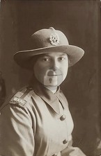 WW1 Lovely Young British Woman Army WAAC In Uniform Folkestone UK RPPC COPY picture