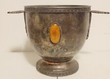 Bombay Hammered Silver Metal Vase Bejeweled Planter Bowl Ice Bucket Home Décor picture