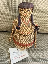Vtg Coushatta Koasati Native American Pine Needle Doll Effigy Basket E Sylestine picture