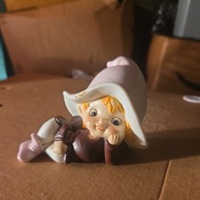 Vintage Homco Pixie Elf Elves Figurine #5213 LYING DOWN picture