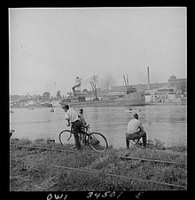 Photo:Oswego New York 1900s Sunday Fishermen Oswego River Bicycle Shipyard picture