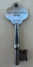 Antique c.1930s French Lick Springs Hotel Room 1027 RUSSWIN Skeleton Key 3-1/2” picture