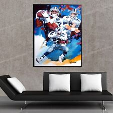 Sale Aikman Smith Irvin Cowboys Textured 36H X 24W Canvas Framed Was 795 Now 245 picture