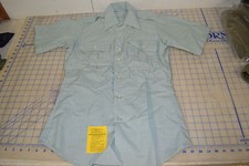 mans shirt poly cotton AG-415 short sleeve dress green shirt USA made 14 neck picture