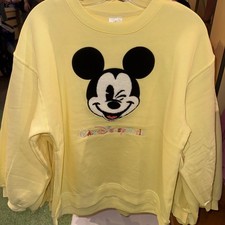 2026 Walt Disney World Parks Mickey Mouse Yellow Sweatshirt Adult NWT picture