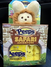 PEEPS Easter Bunny SAFARI LION Plush & Marshmallows Gift Set 1.5oz NEW +BOX picture