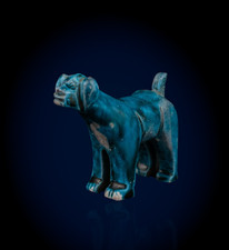 Rare Ancient Egyptian Antiques Blue Canine Statue – Pharaonic Animal Figure BC picture