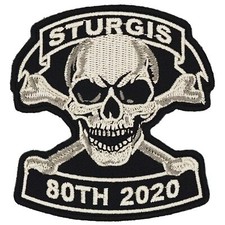 2020 Sturgis Rally Tan Skull & Crossbones Event Patch picture