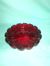 Viking Vibrant Red Starburst Glass Ashtray 8” Round Dish 1960's Vintage, ANTQ, picture
